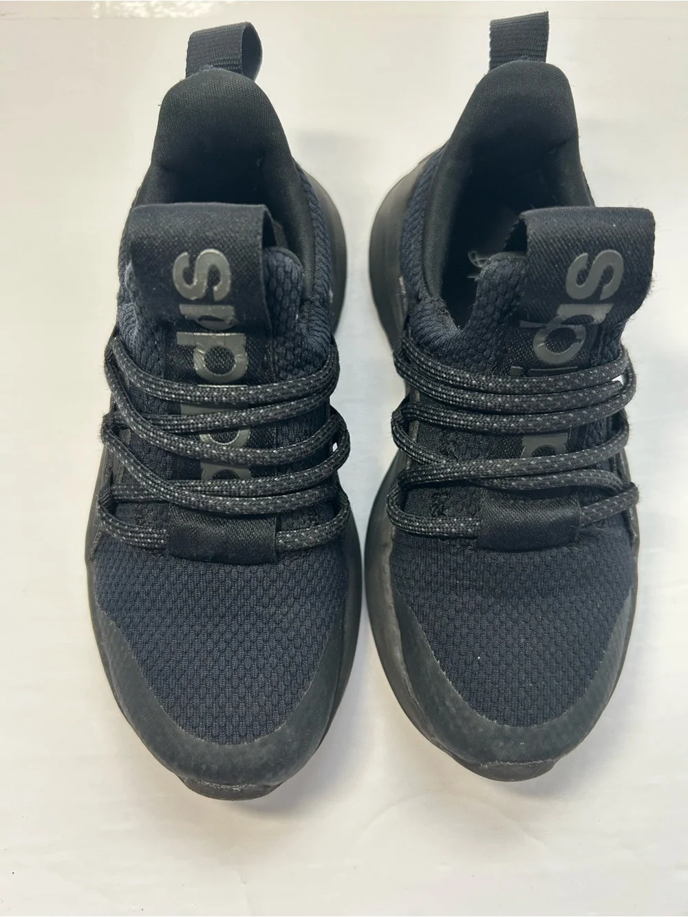 Girls 11 adidas Kids Black Slip-On Mesh Athletic Sneakers